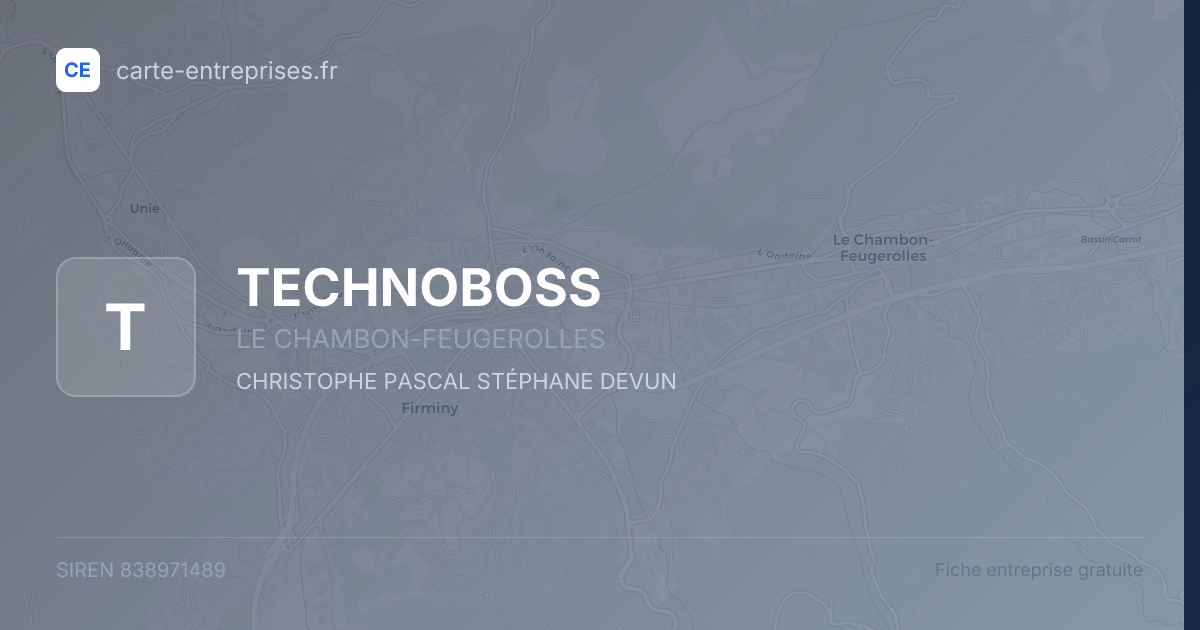 TECHNOBOSS — 838971489 — fiche entreprise