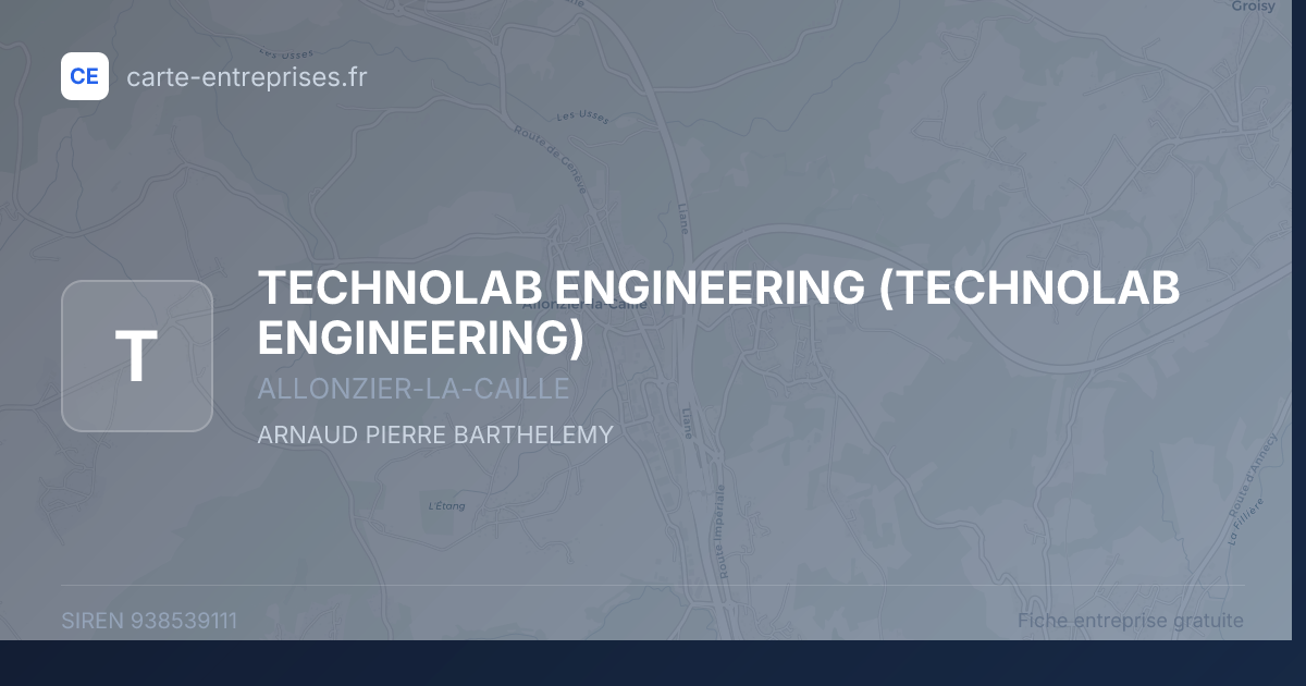 TECHNOLAB ENGINEERING — 938539111 — fiche entreprise