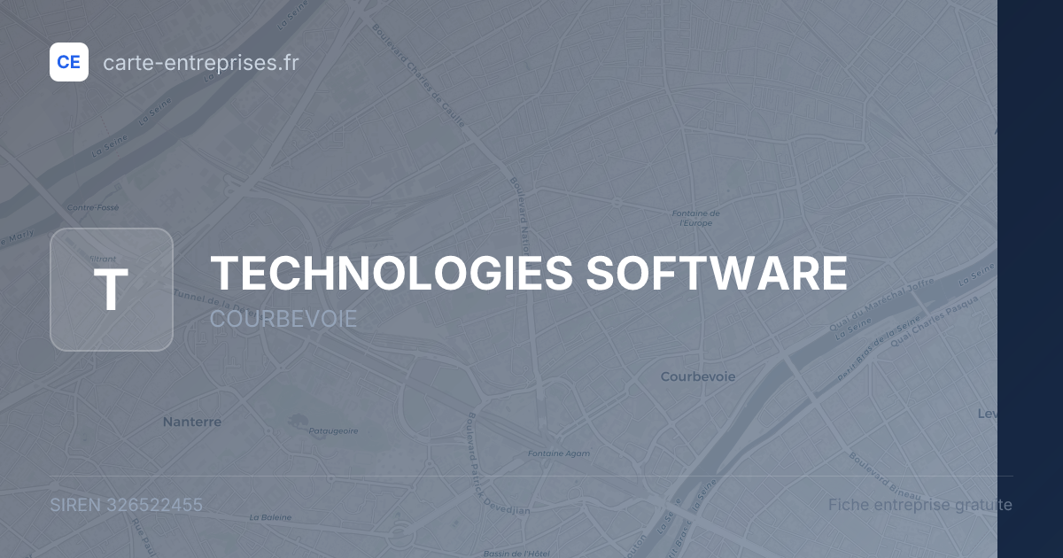 TECHNOLOGIES SOFTWARE — 326522455 — fiche entreprise