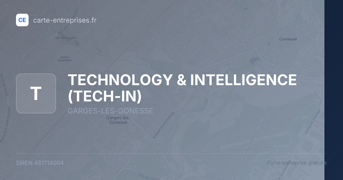 TECHNOLOGY & INTELLIGENCE (TECH-IN) — 481714004 — fiche entreprise