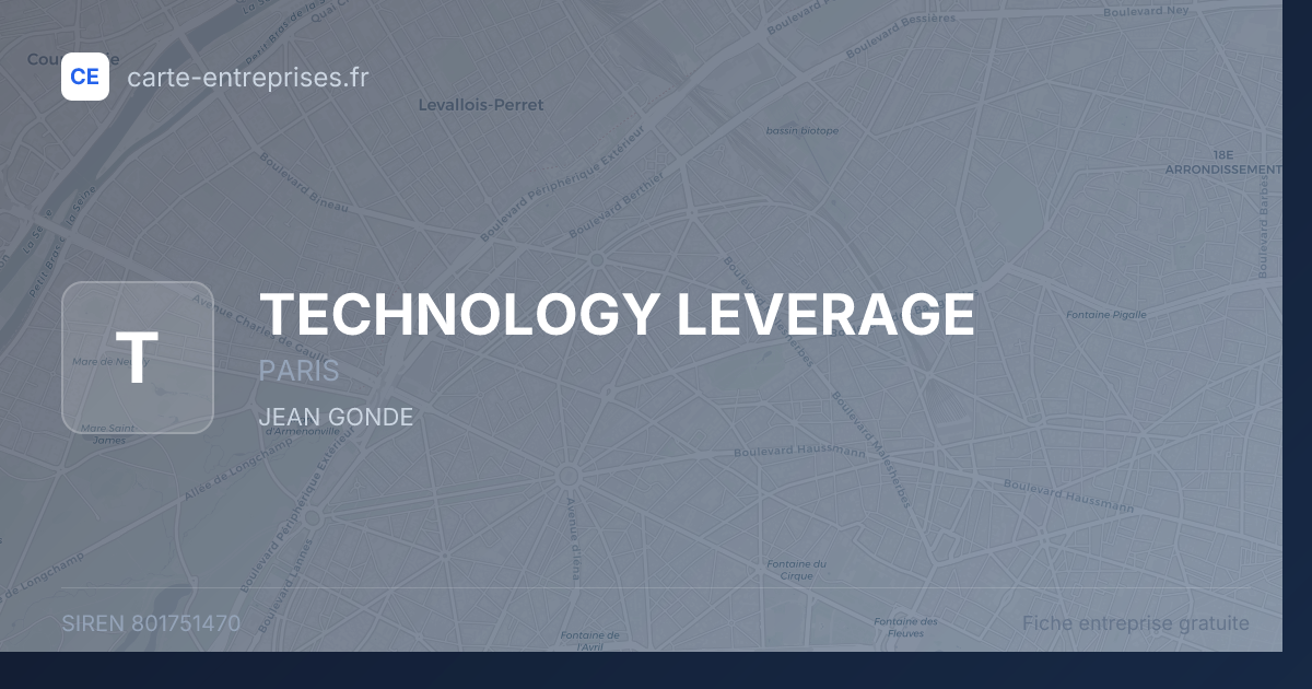 TECHNOLOGY LEVERAGE — 801751470 — fiche entreprise