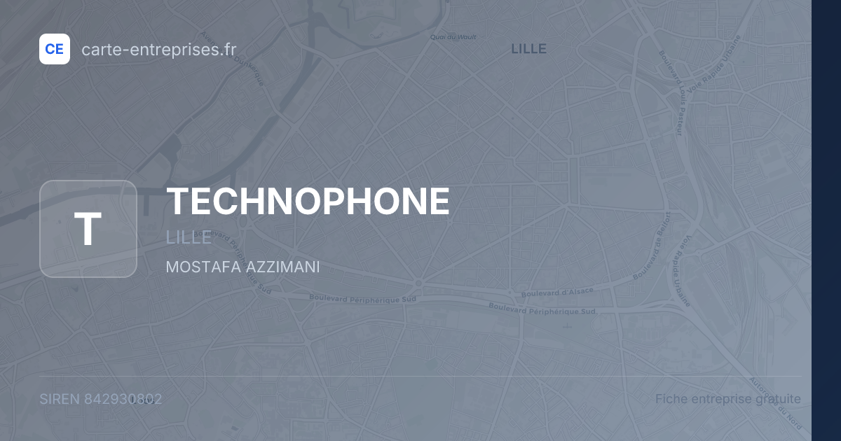 TECHNOPHONE — 842930802 — fiche entreprise