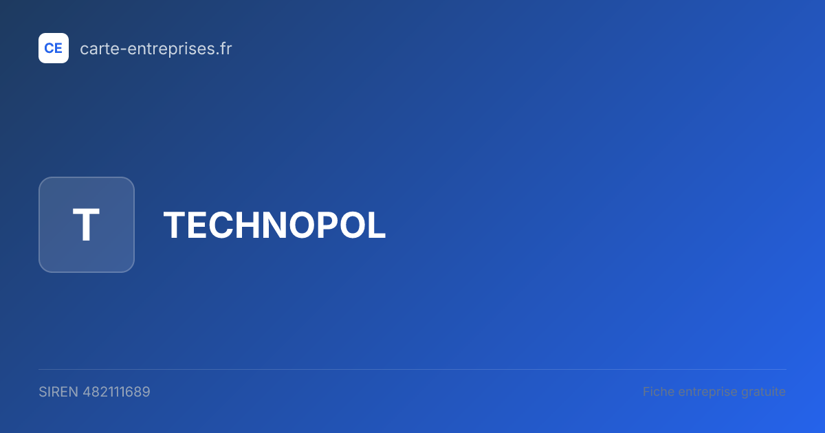 TECHNOPOL — 482111689 — fiche entreprise