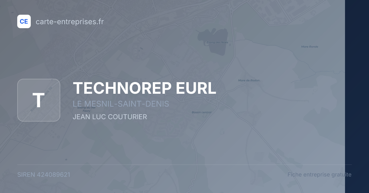 TECHNOREP EURL — 424089621 — fiche entreprise