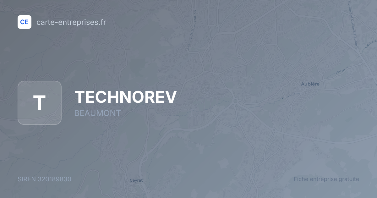 TECHNOREV — 320189830 — fiche entreprise