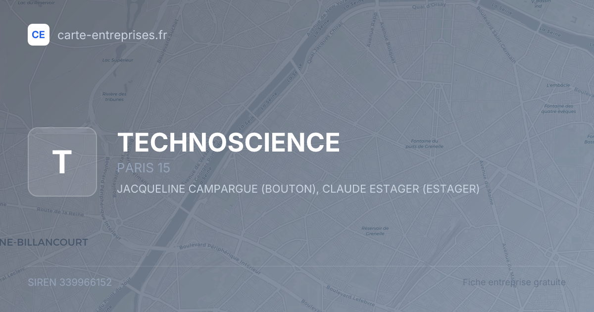 TECHNOSCIENCE — 339966152 — fiche entreprise