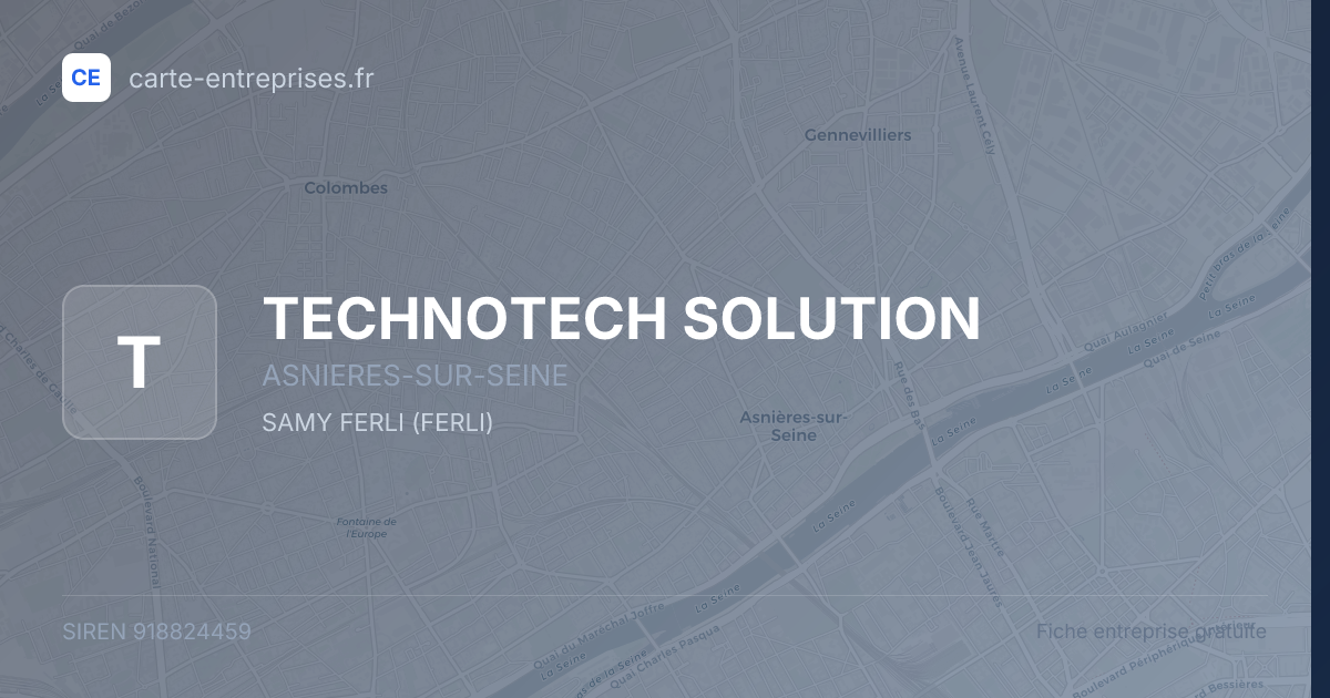 TECHNOTECH SOLUTION — 918824459 — fiche entreprise