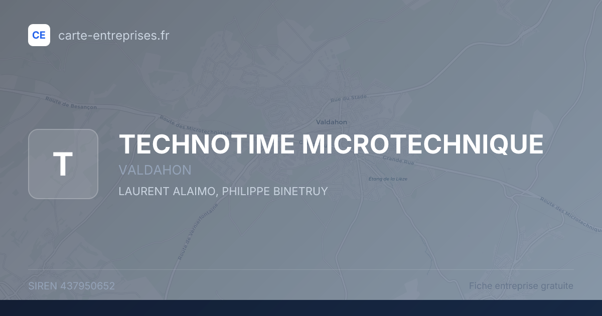 TECHNOTIME MICROTECHNIQUE — 437950652 — fiche entreprise