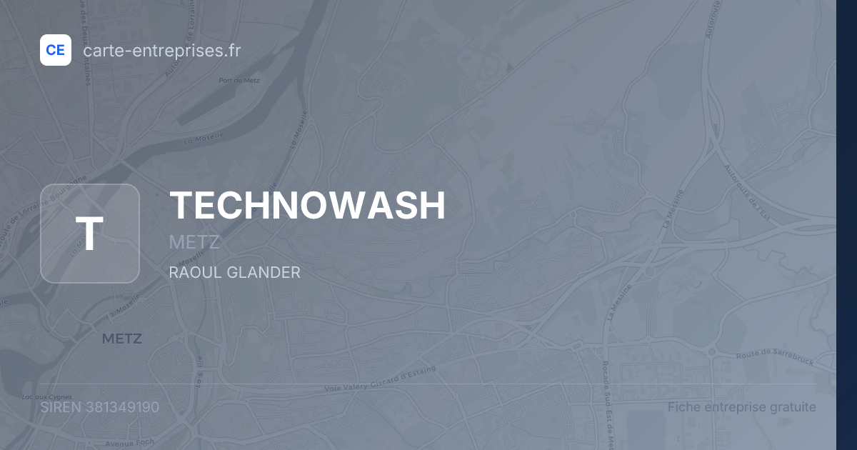 TECHNOWASH — 381349190 — fiche entreprise