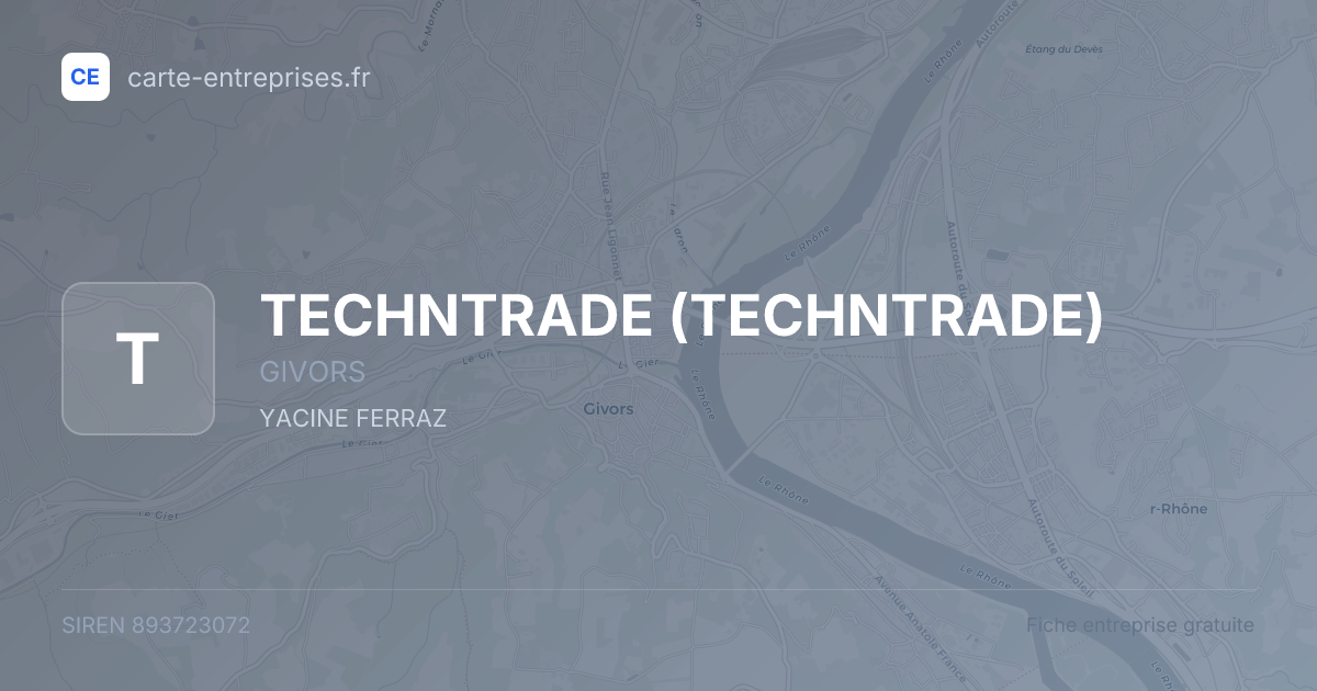 TECHNTRADE — 893723072 — fiche entreprise