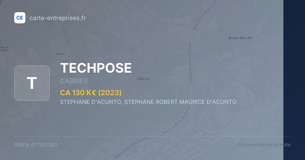 TECHPOSE — 477503361 — fiche entreprise