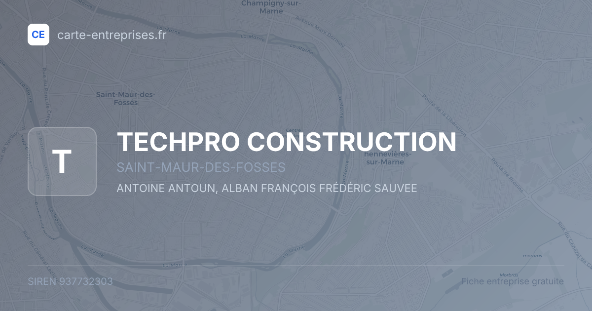 TECHPRO CONSTRUCTION — 937732303 — fiche entreprise