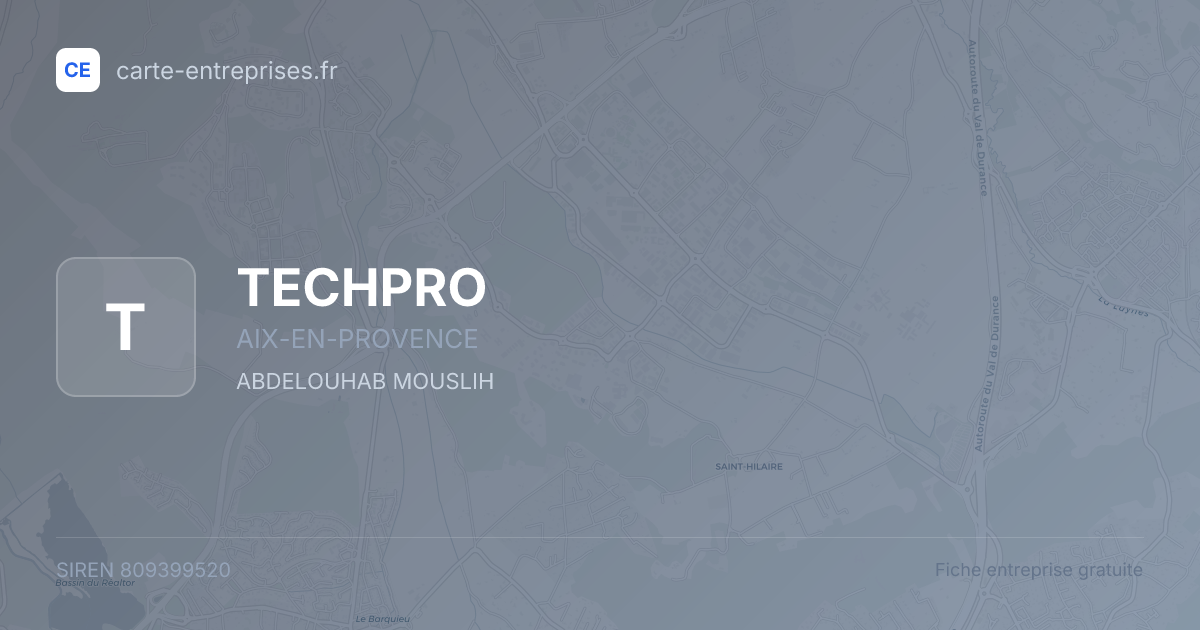 TECHPRO — 809399520 — fiche entreprise