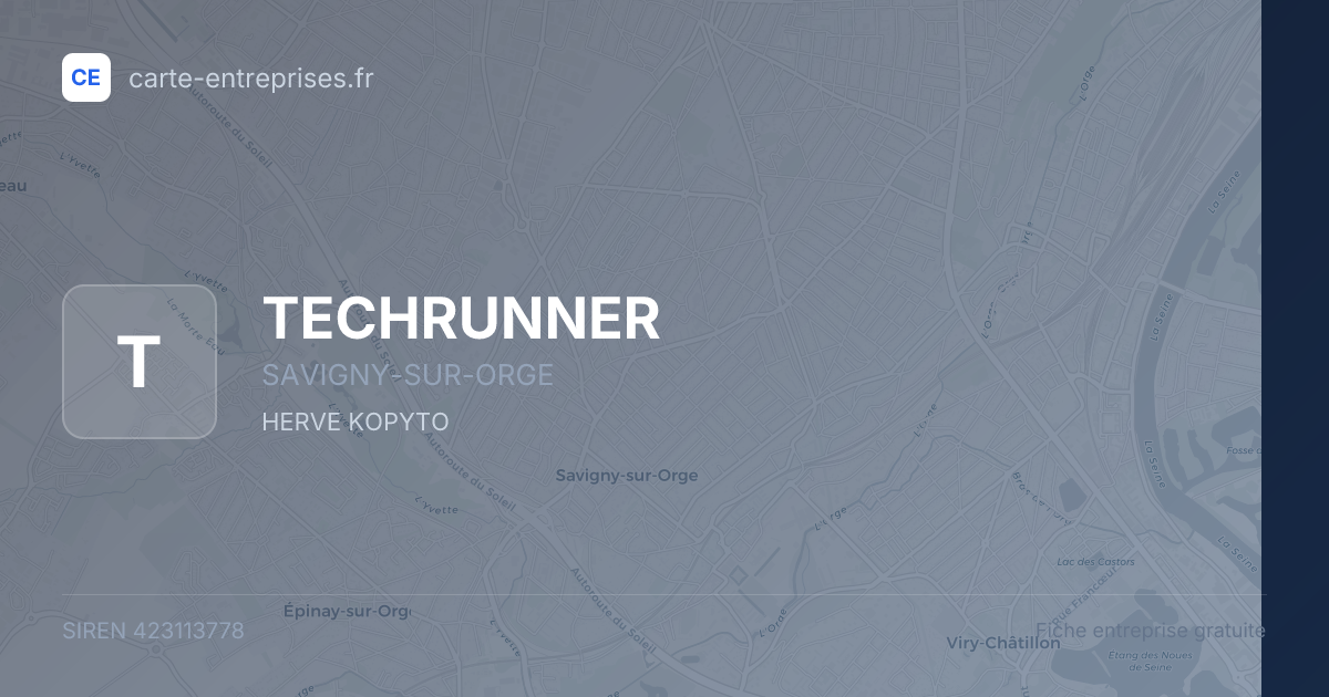 TECHRUNNER — 423113778 — fiche entreprise