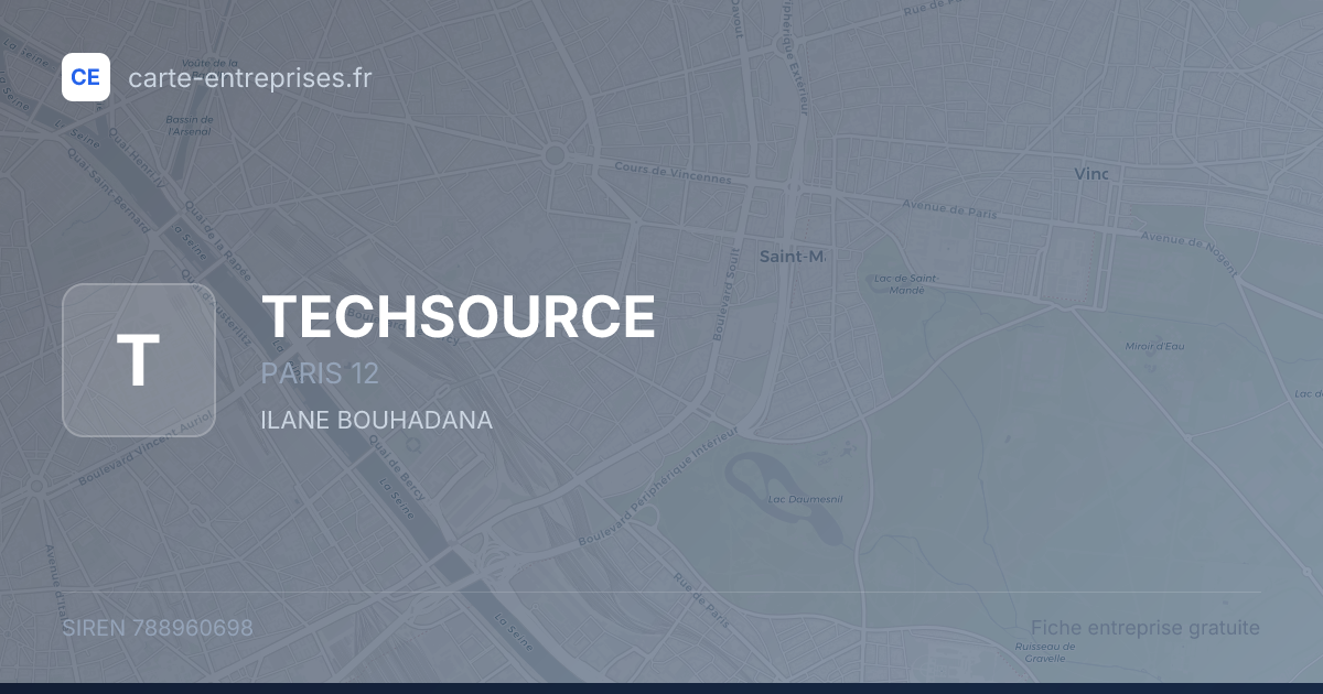 TECHSOURCE — 788960698 — fiche entreprise