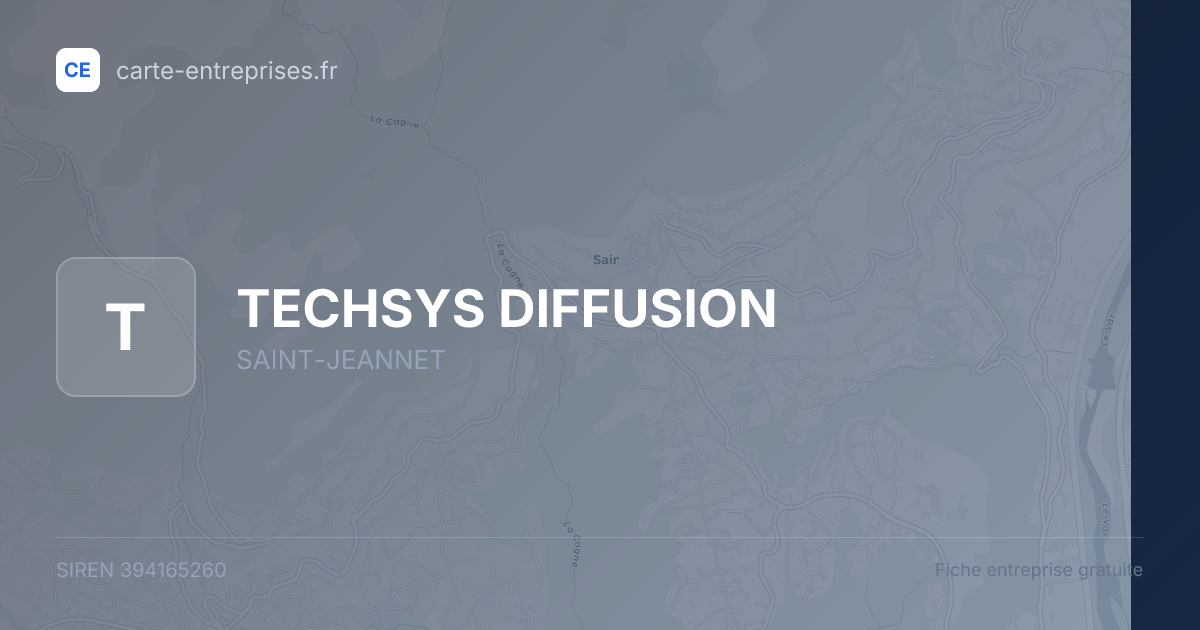 TECHSYS DIFFUSION — 394165260 — fiche entreprise