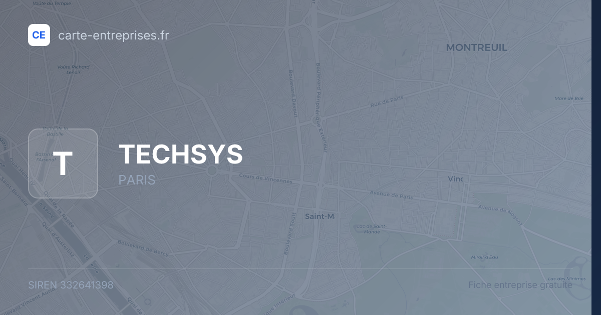 TECHSYS — 332641398 — fiche entreprise