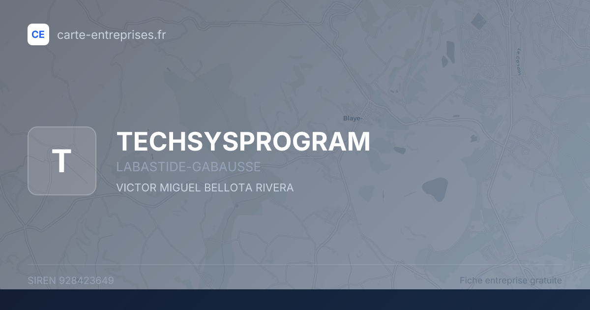 TECHSYSPROGRAM — 928423649 — fiche entreprise