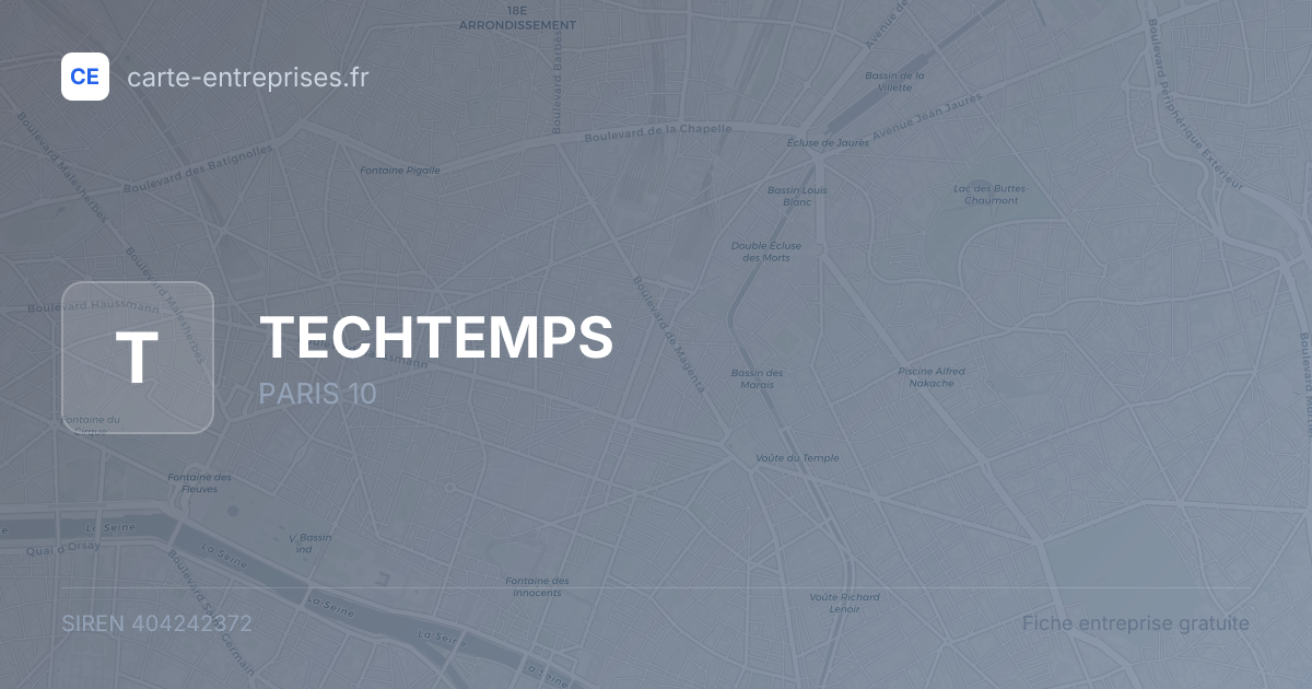 TECHTEMPS — 404242372 — fiche entreprise