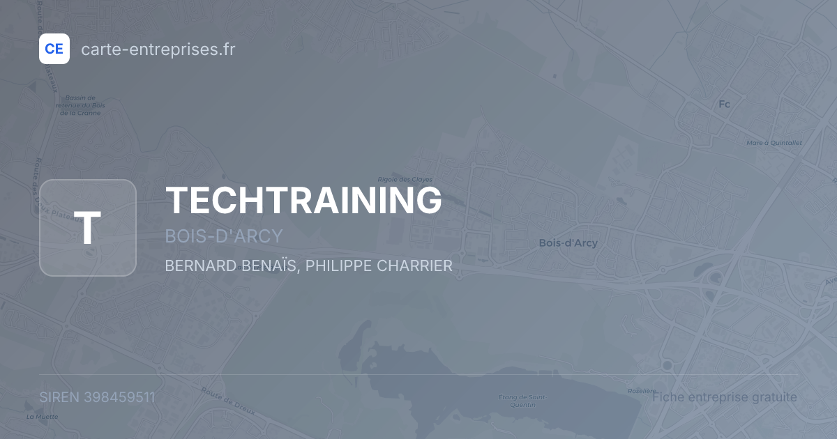 TECHTRAINING — 398459511 — fiche entreprise