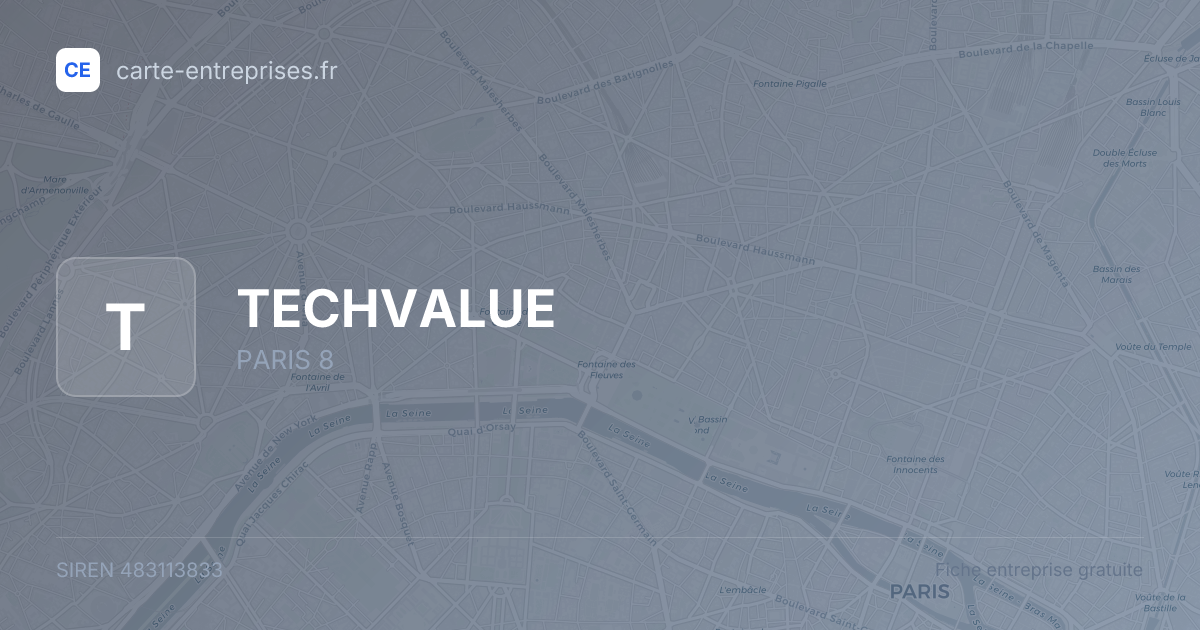 TECHVALUE — 483113833 — fiche entreprise