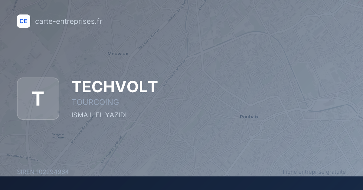 TECHVOLT — 102294964 — fiche entreprise