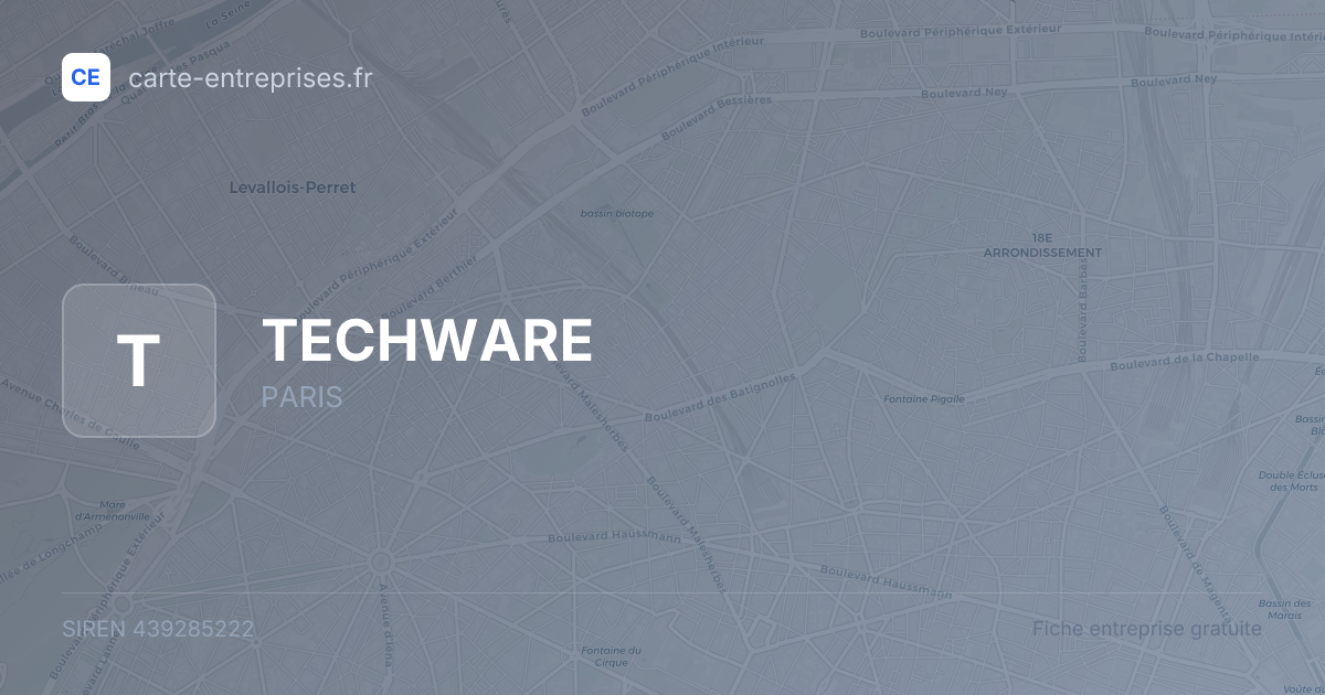 TECHWARE — 439285222 — fiche entreprise