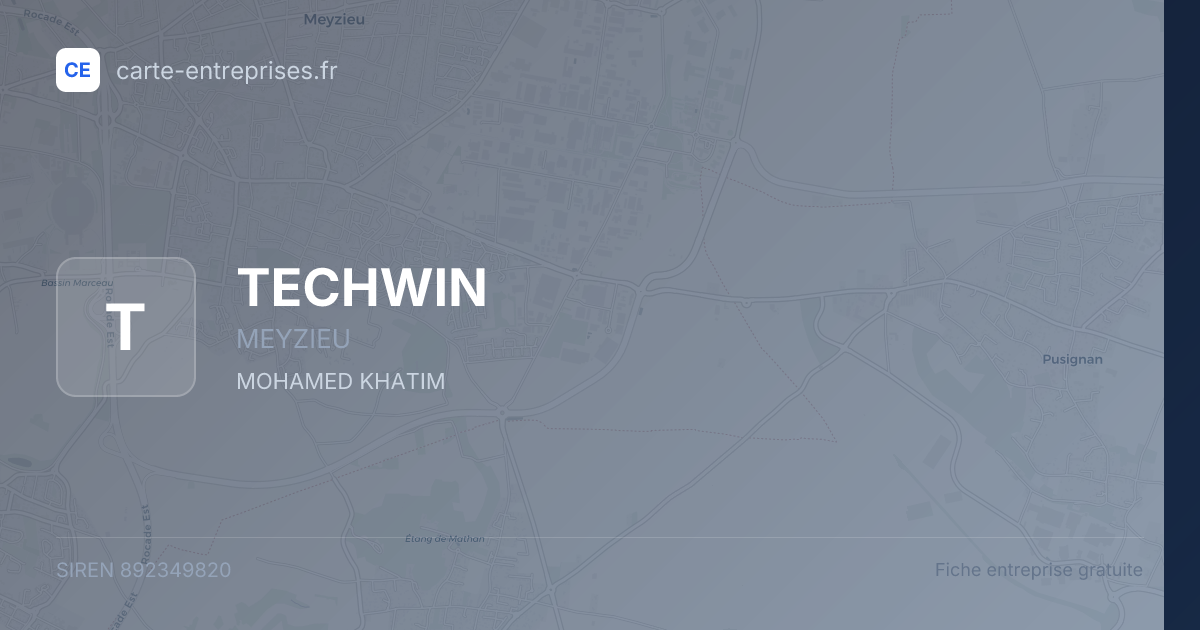 TECHWIN — 892349820 — fiche entreprise
