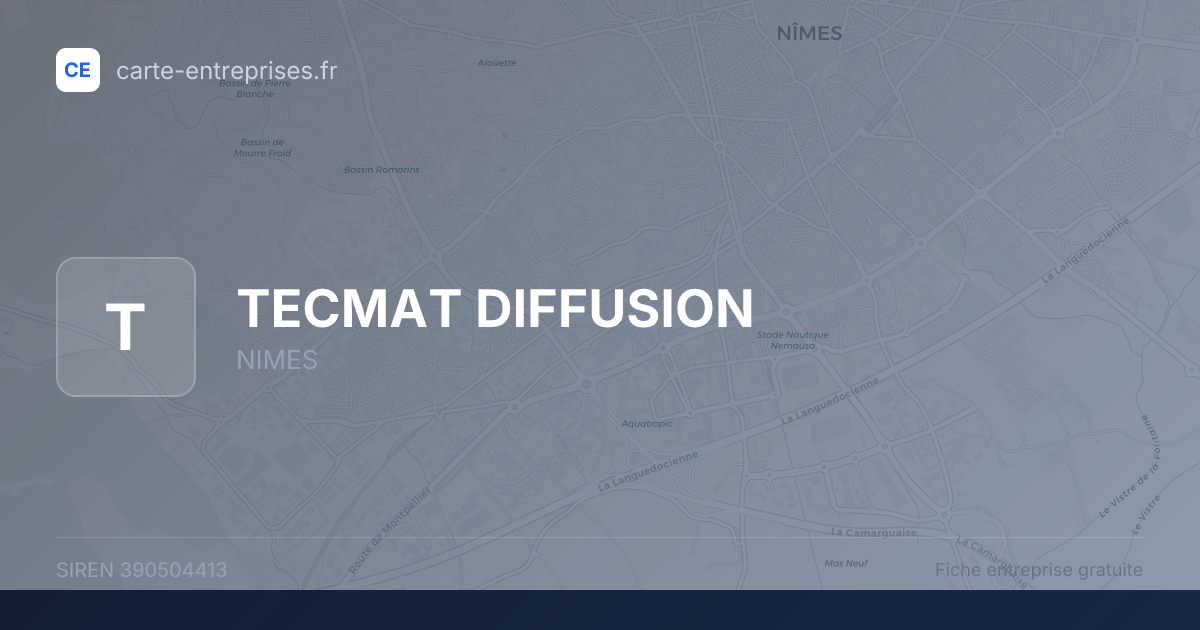 TECMAT DIFFUSION — 390504413 — fiche entreprise