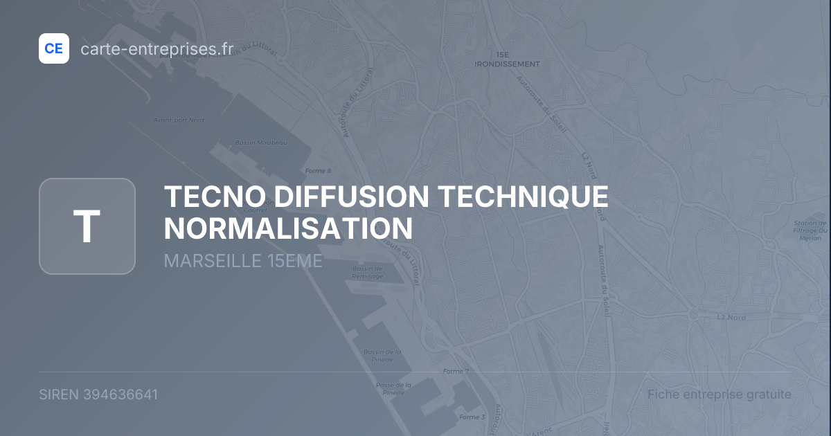 TECNO DIFFUSION TECHNIQUE NORMALISATION — 394636641 — fiche entreprise