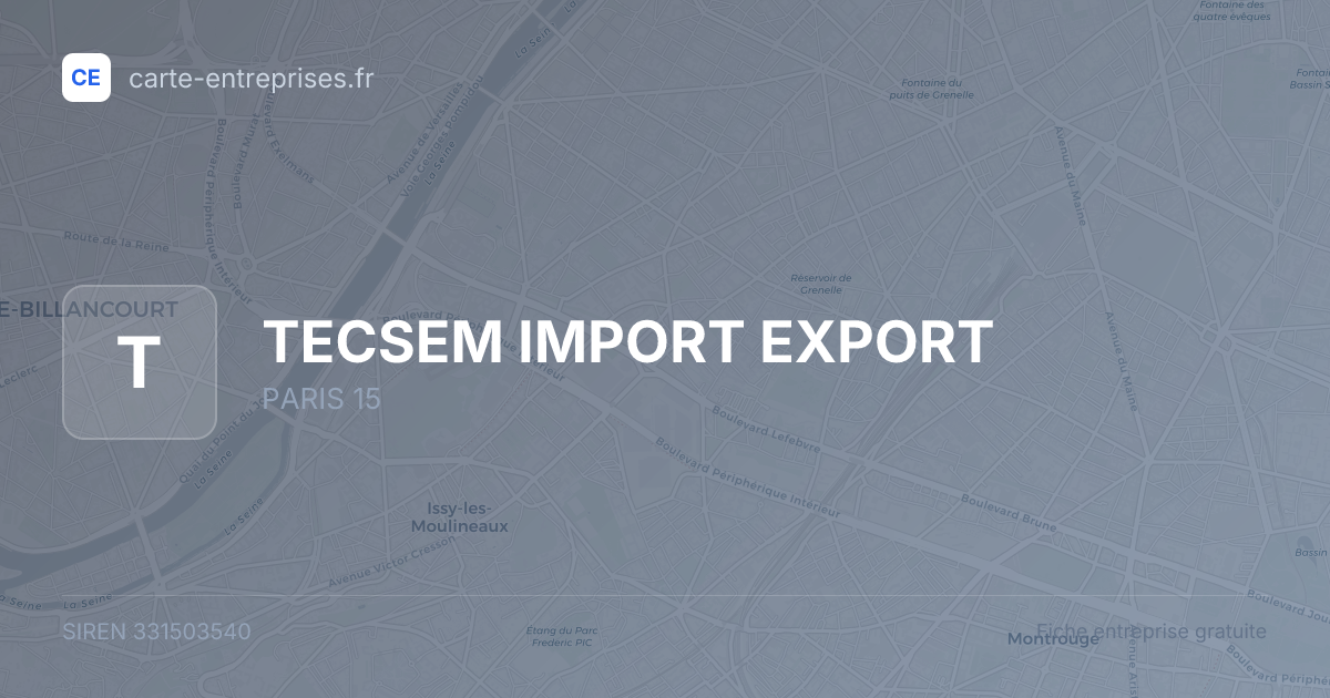 TECSEM IMPORT EXPORT — 331503540 — fiche entreprise