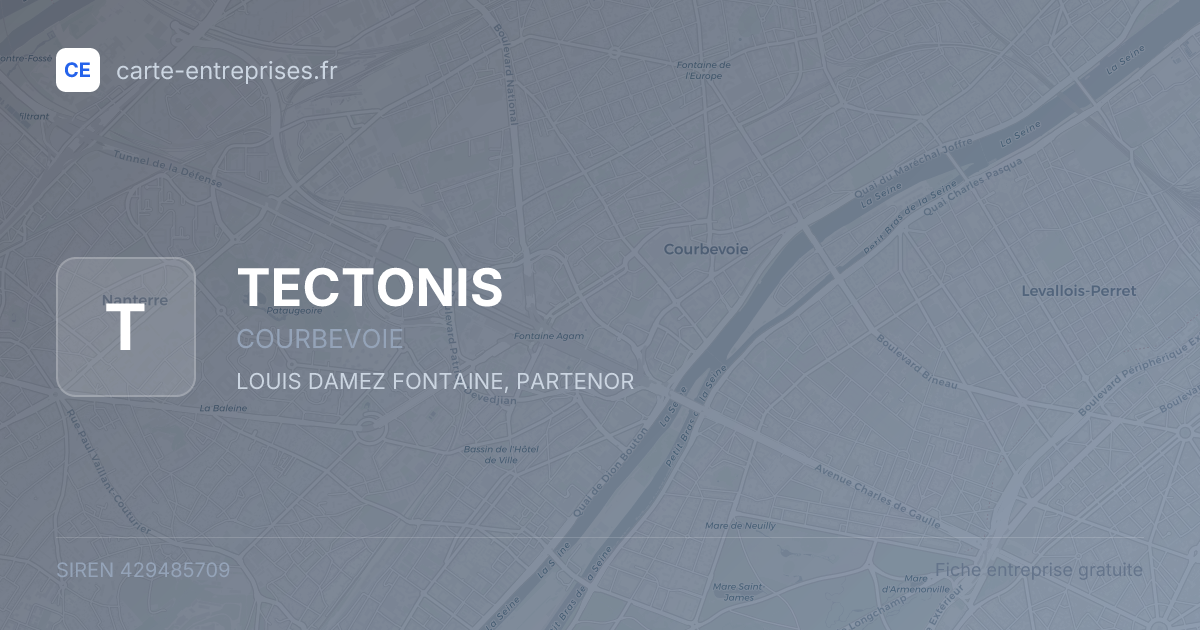 TECTONIS — 429485709 — fiche entreprise