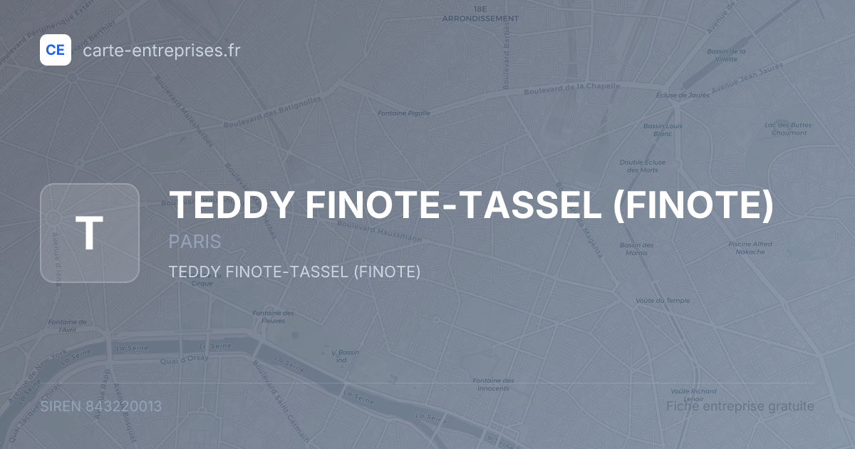 TEDDY FINOTE-TASSEL (FINOTE) — 843220013 — fiche entreprise