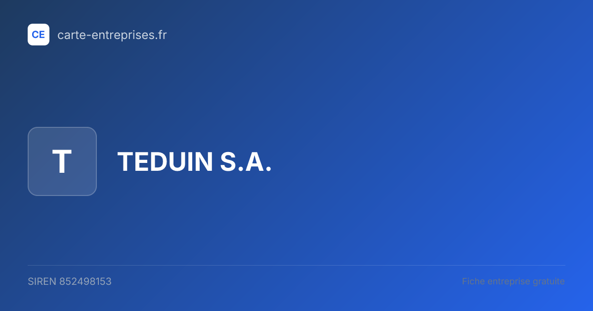 TEDUIN S.A. — 852498153 — fiche entreprise