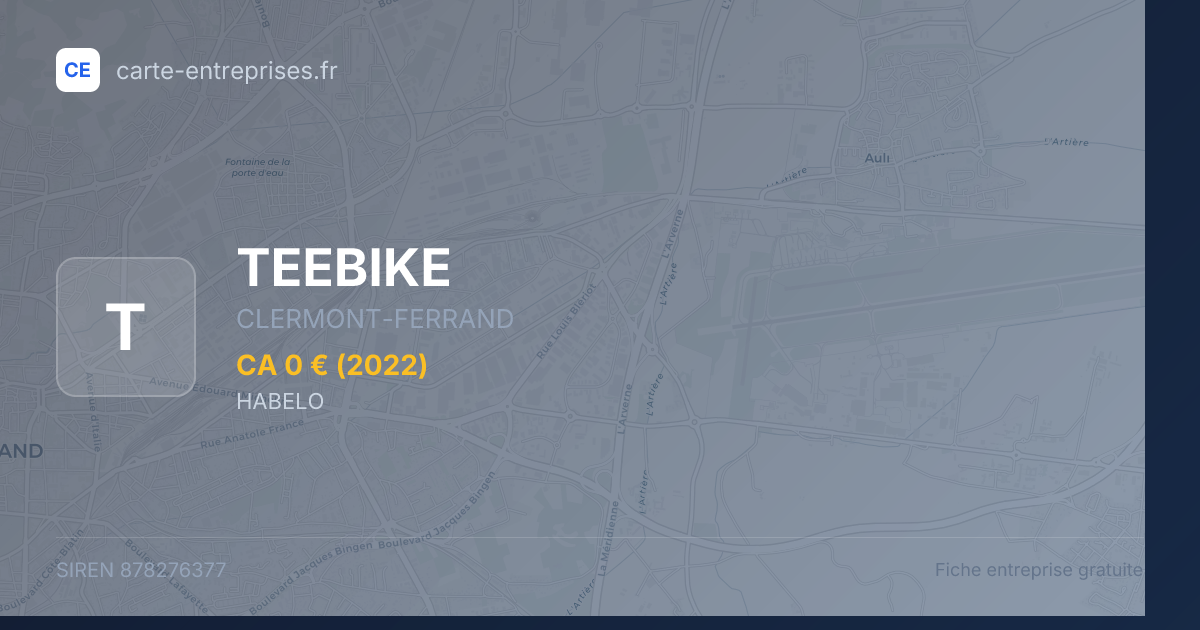TEEBIKE — 878276377 — fiche entreprise