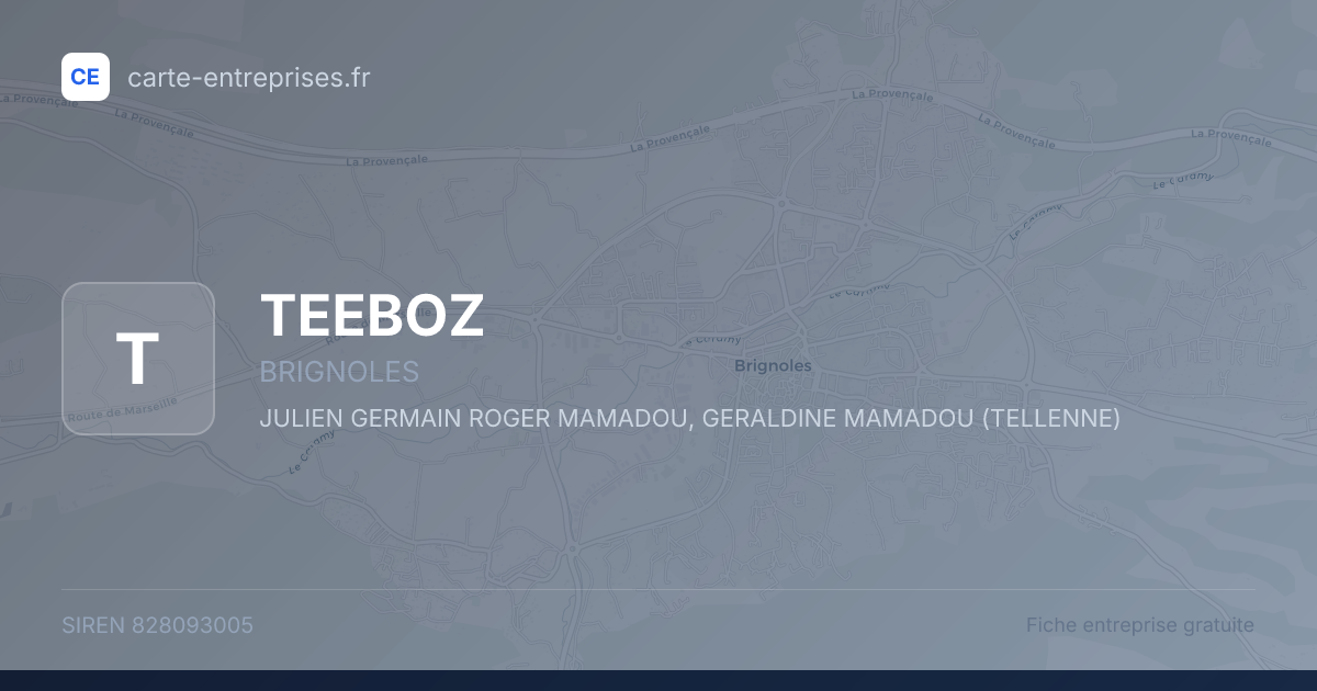 TEEBOZ — 828093005 — fiche entreprise
