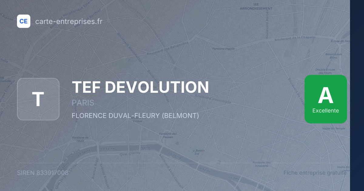 TEF DEVOLUTION — 833917008 — fiche entreprise
