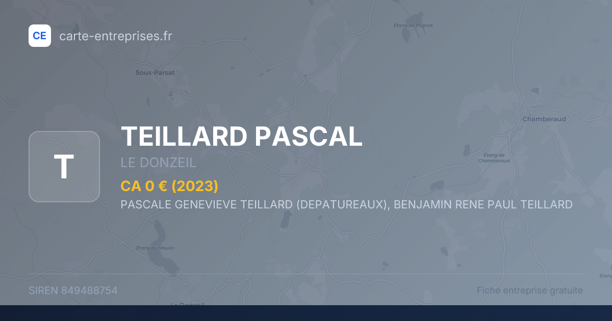 TEILLARD PASCAL — 849488754 — fiche entreprise