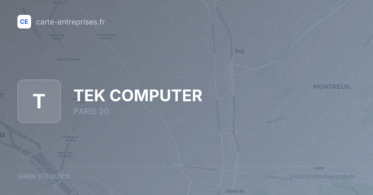 TEK COMPUTER — 378382618 — fiche entreprise