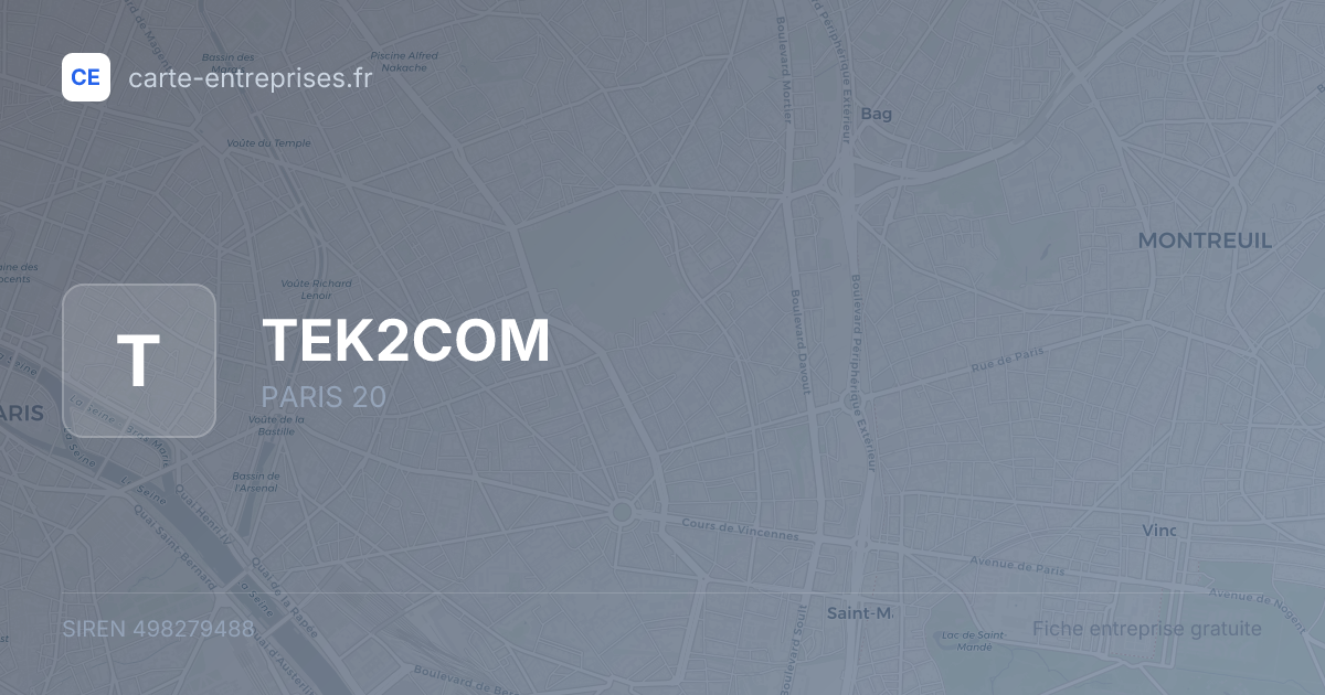 TEK2COM — 498279488 — fiche entreprise