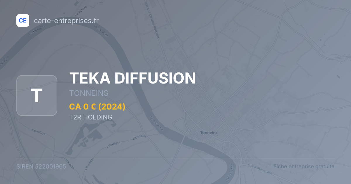 TEKA DIFFUSION — 522001965 — fiche entreprise