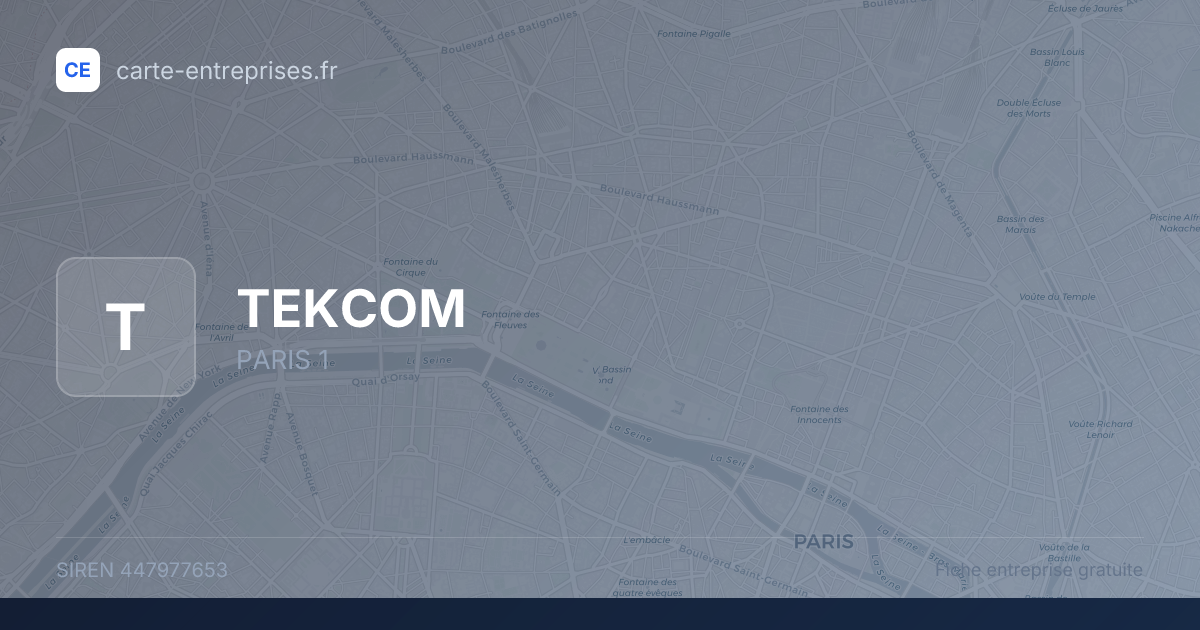TEKCOM — 447977653 — fiche entreprise