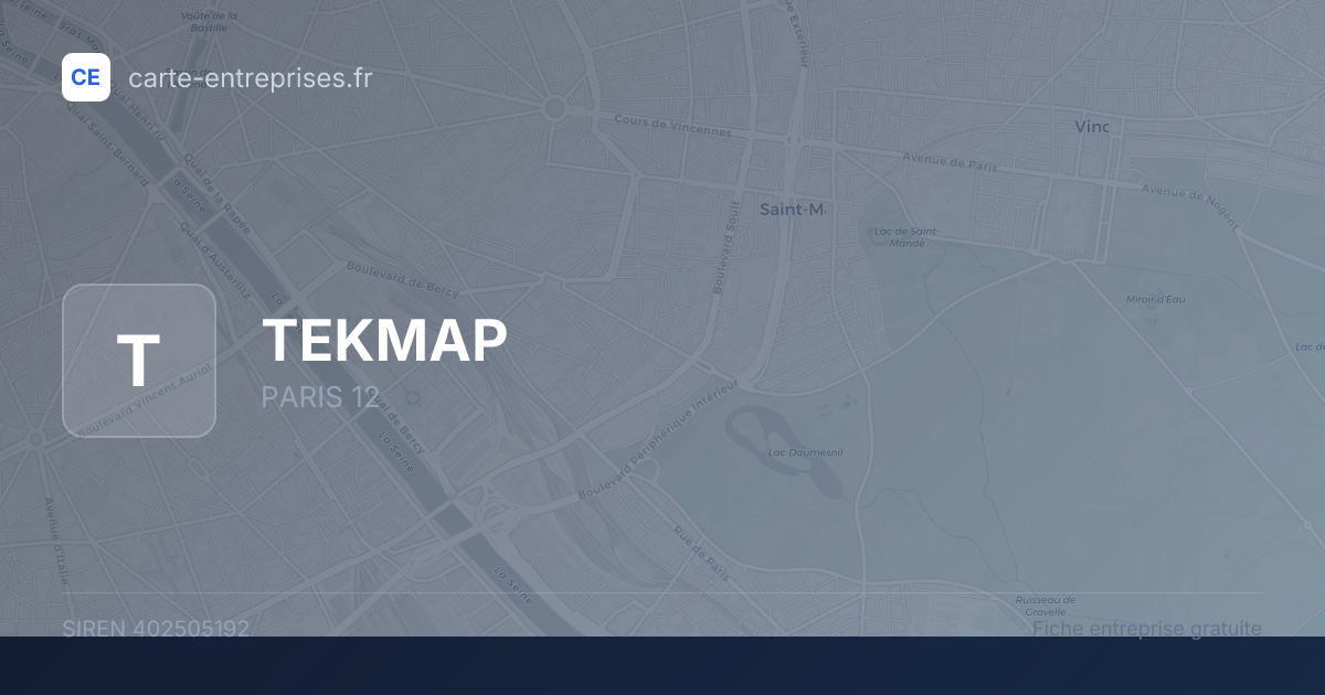 TEKMAP — 402505192 — fiche entreprise