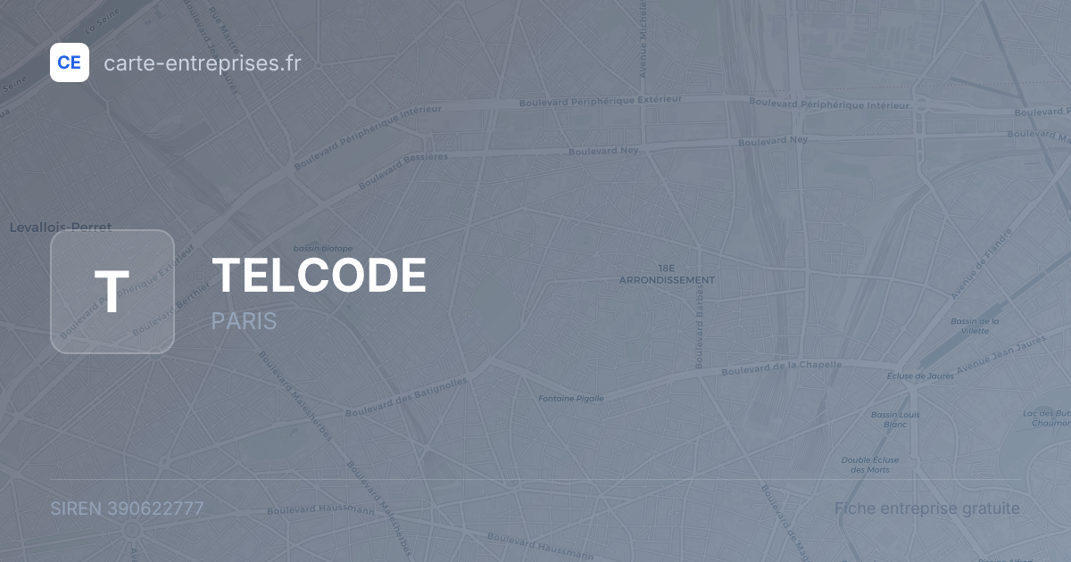 TELCODE — 390622777 — fiche entreprise