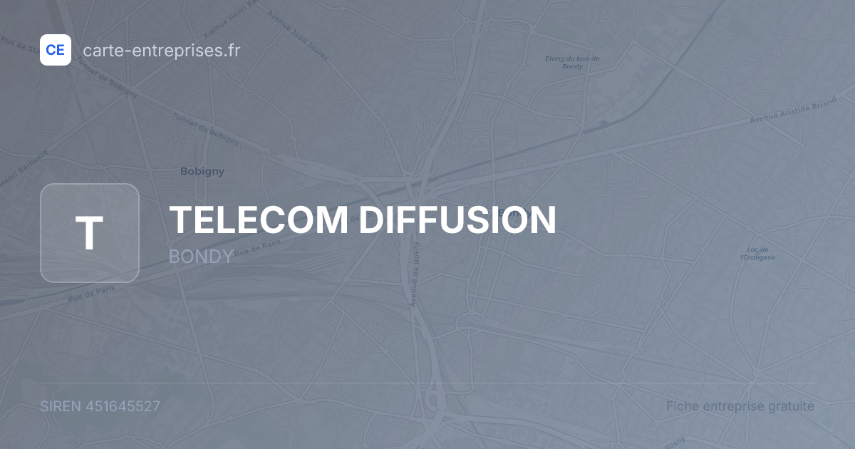 TELECOM DIFFUSION — 451645527 — fiche entreprise