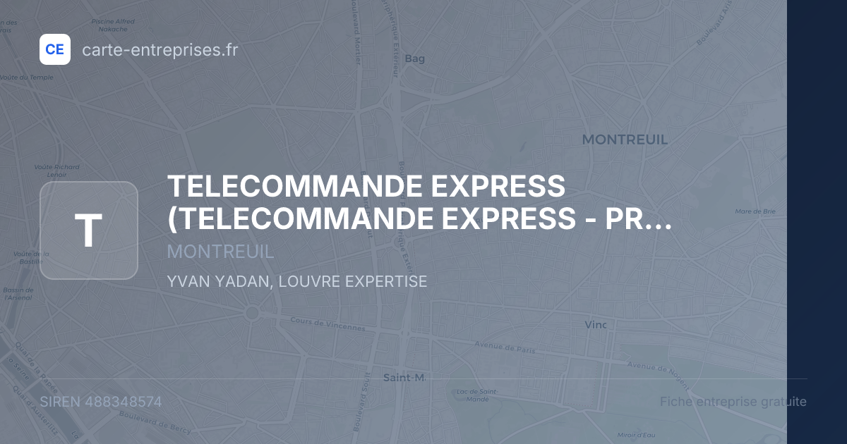 TELECOMMANDE EXPRESS (TELECOMMANDE EXPRESS - PRO BIP) — 488348574 — fiche entreprise