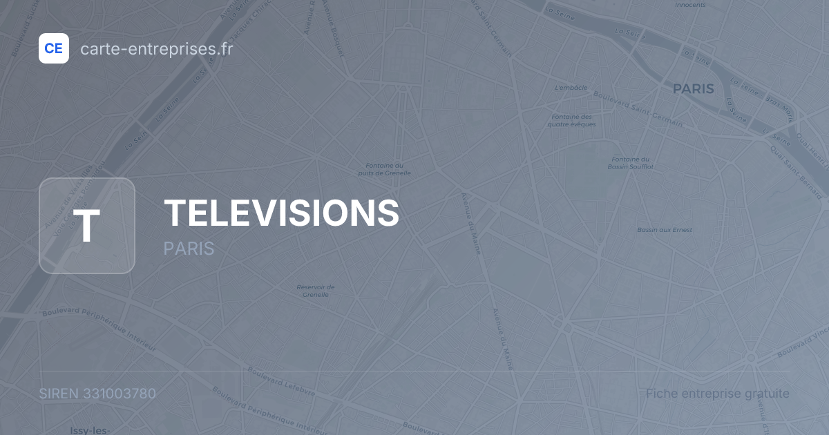 TELEVISIONS — 331003780 — fiche entreprise