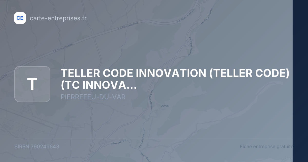 TELLER CODE INNOVATION (TELLER CODE) (TC INNOVATION) — 790249643 — fiche entreprise