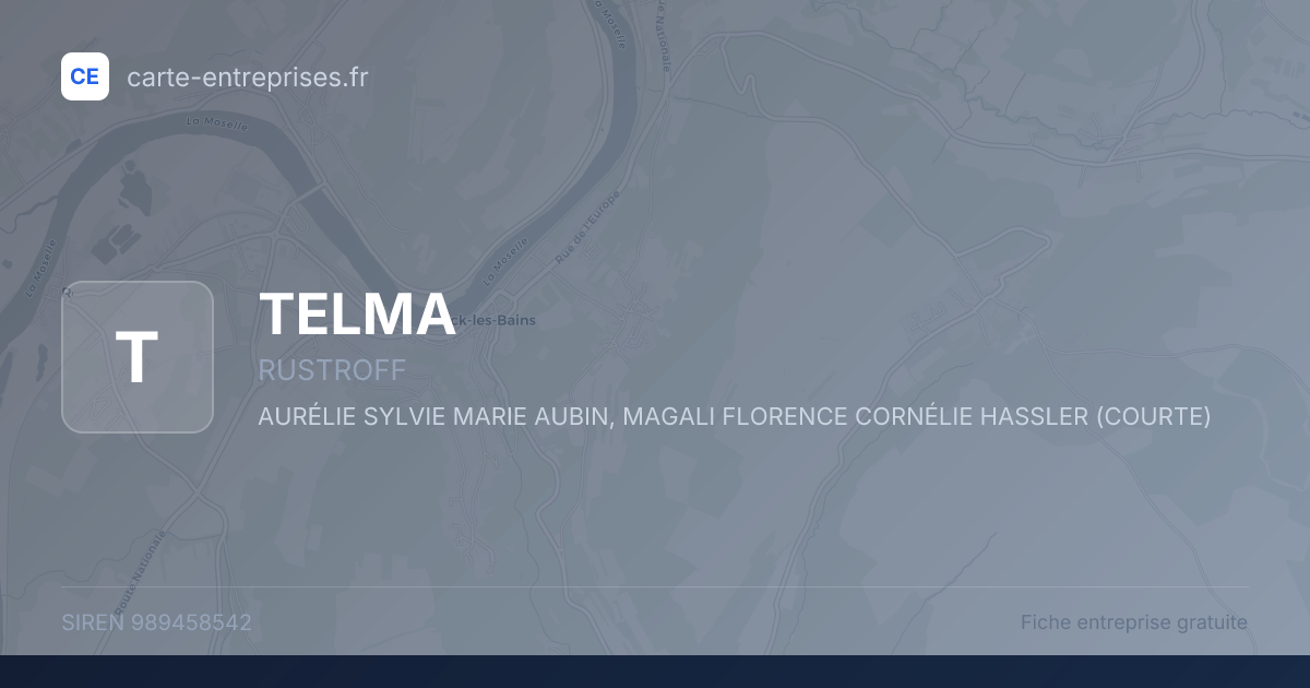 TELMA — 989458542 — fiche entreprise