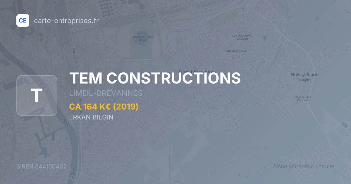 TEM CONSTRUCTIONS — 844150482 — fiche entreprise